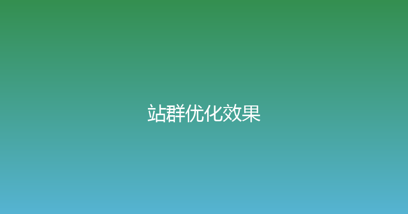 站群优化效果 封面图