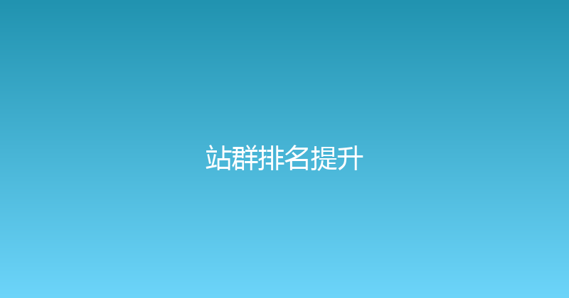 站群排名提升 封面图