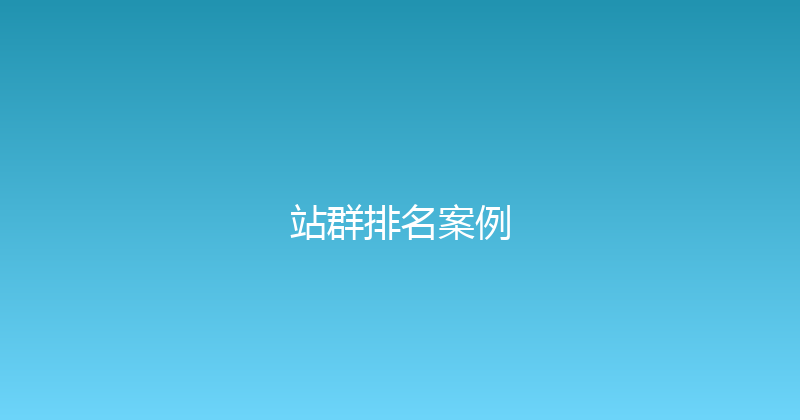 站群排名案例 封面图