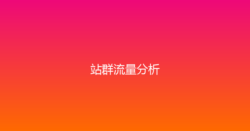 站群流量分析 封面图